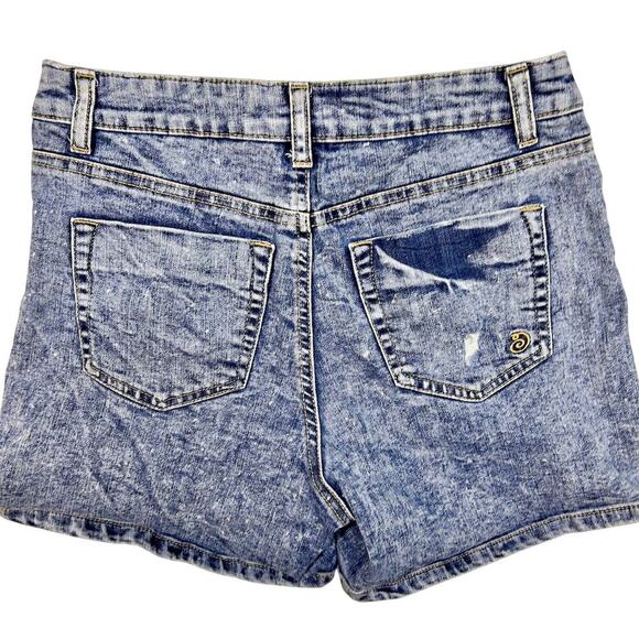 Distressed Denim Curvy Fit Boho Festival Summer Shorts Women Size 9 - Picture 2 of 4